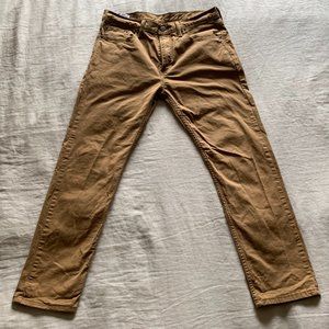 Levi's 502 Slim Taper Pants — 33W 30L — 33x30 — Tan / "Carhartt Brown"